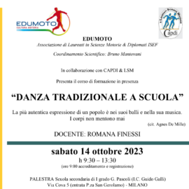 CORSO DI AGGIORNAMENTO IN PRESENZA – DANZE TRADIZIONALI